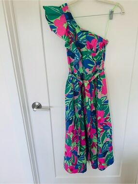 J. Crew Factory Pink, Green & Blue Floral Dress